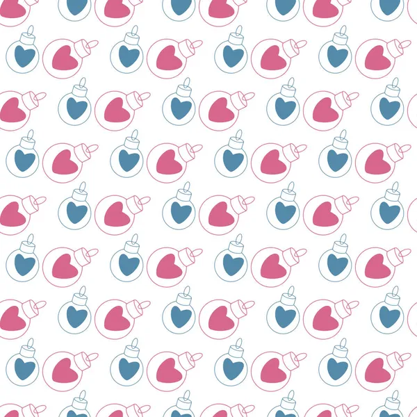 Modèle Coloré Avec Des Boules Nouvel Des Cœurs Sur Fond — Image vectorielle