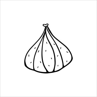 Dekoratif tasarım için beyaz arkaplanda el çizimi izole pasta ögesi