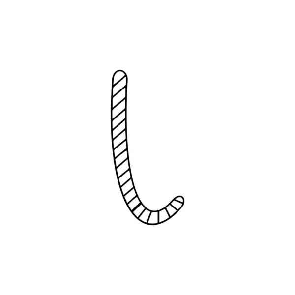 Vereinzelter süßer Lutscher auf weißem Hintergrund in Doodle-Technik für jede Art von Design — Stockvektor