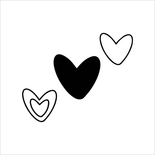 Ізольоване серце на білому тлі в каракулі для вітального дизайну дня Святого Валентина — стоковий вектор