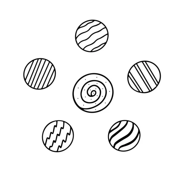 Pirulito doce isolado em um fundo branco na técnica doodle para qualquer tipo de design —  Vetores de Stock