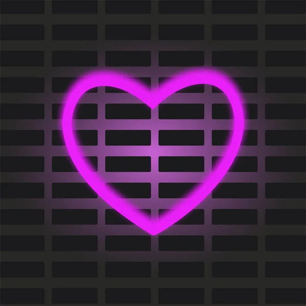 Яскраве Фіолетове Серце Темній Стіні Будь Яких Дизайнерських Цілей Карта — стоковий вектор