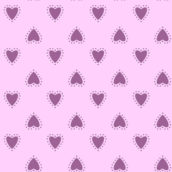 Niedliches Muster mit Herzen auf rosa Hintergrund. — Stockvektor