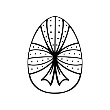 Dekoratif tasarım için çizgi sanatı paskalya karalama yumurtası.