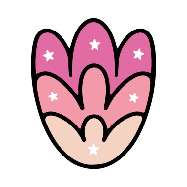 Dekoratif tasarım için beyaz süslemeli lale. Vektör tasarımı izole öge.