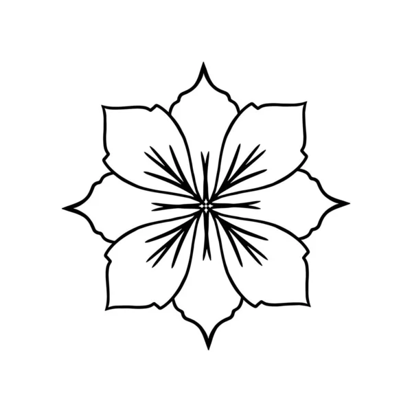 在白色背景的涂鸦风格中分离的花朵元素 用于美化设计和明信片装饰 任何一种设计的植物矢量图解 — 图库矢量图片