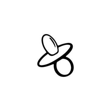 Karalama tarzında izole edilmiş bebek emziği.