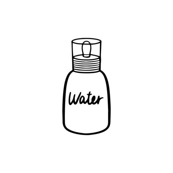 Ізольована дитяча пляшка для води в каракулі — стоковий вектор