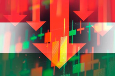 Macaristan borsasında azalan bir eğilim veya düşüş gösteren oklar