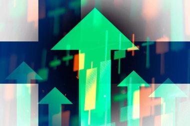 Ekonomide iyileşme ya da Finlandiya borsasında büyüme gösteren yeşil oklar artmaktadır