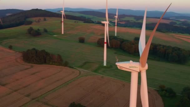 Liberec Czech Republic August 2021 Wind Turbines Generate Alternative Energy — Stockvideo