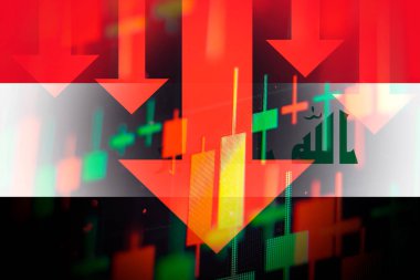 Düşen oklar ekonomideki düşüşü veya Irak borsasında düşüşü gösteriyor