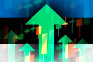 Artan yeşil oklar, ekonomideki iyileşmeleri veya Estonya 'daki borsa büyümesini gösteriyor