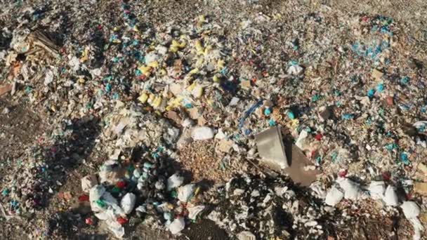 Περιβαλλοντική Ρύπανση Που Προκαλείται Από Τεράστιους Σωρούς Πλαστικών Αποβλήτων Από — Αρχείο Βίντεο