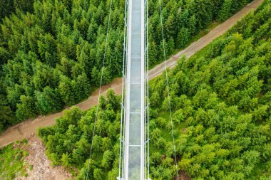 Top view of suspension Sky Bridge 721, Dolni Morava, Czech Republic. 