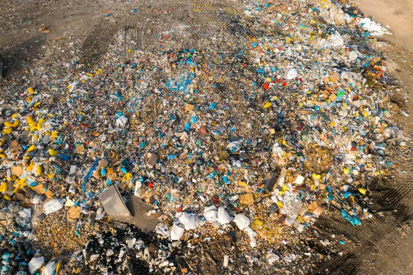 Large Garbage Dump Plastic Bags Trash Country Environmental Pollution Concept — 스톡 사진