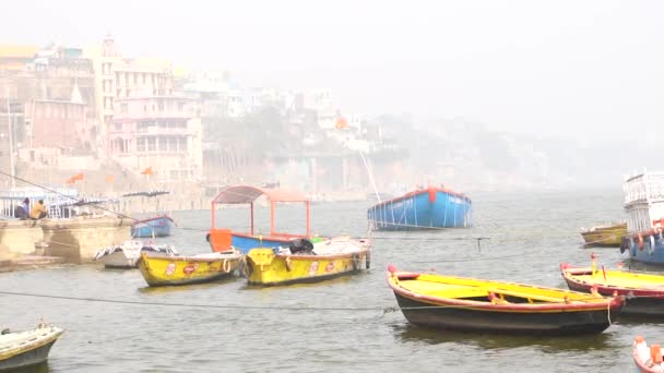 Varanasi Utter Pradesh Indie Ledna 2022 Pohled Svaté Město Varanasi — Stock video