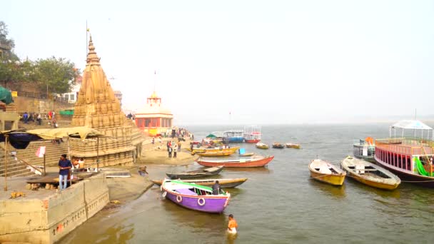 Варанасі Уттер Прадеш Індія Січня 2022 Року Вид Святого Міста — стокове відео
