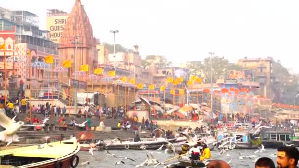 Варанасі Уттер Прадеш Індія Січня 2022 Року Вид Святого Міста — стокове відео
