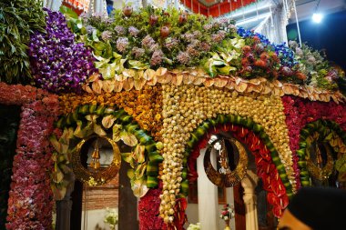 Sri Harmandir Sahib decorated with millions of flowers for Prakash Purab of Sri guru Granth sahib.