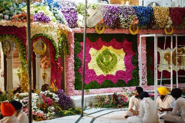 Sri Harmandir Sahib decorated with millions of flowers for Prakash Purab of Sri guru Granth sahib.