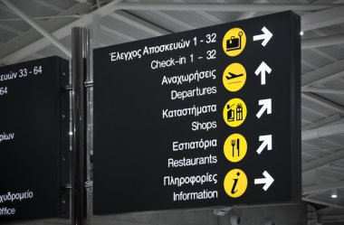 Genel gider Havaalanı yön işareti altı