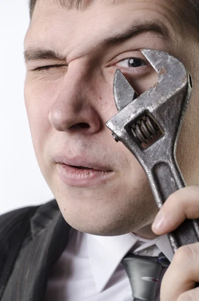 Un homme avec une clé Image En Vente