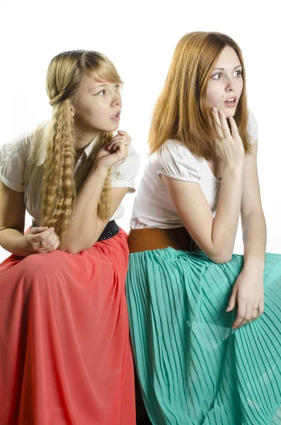 Дві дівчини в ретро-стилі — стокове фото