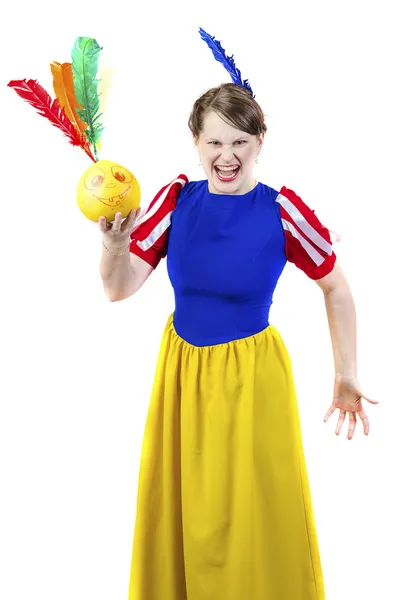 Girl with fruit — Stock Photo, Image