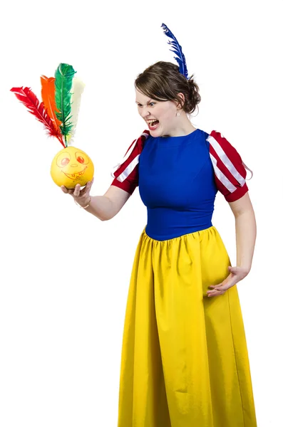 Meyve ile kız — Stok fotoğraf