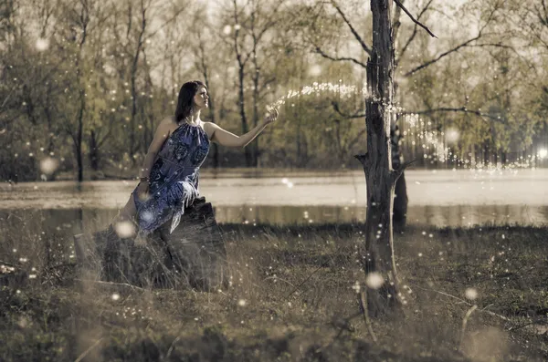 Woman on nature Royalty Free Stock Photos