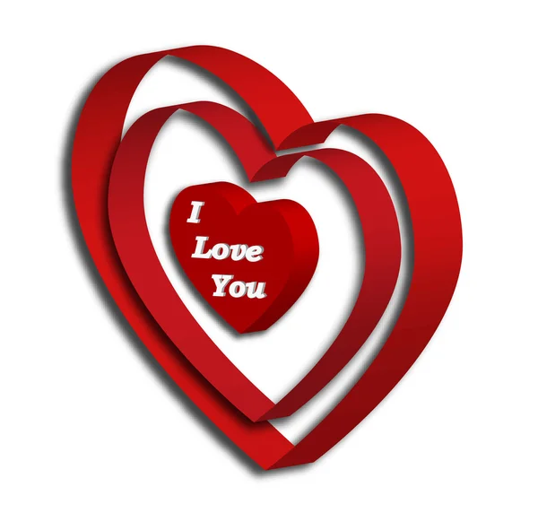 3D kırmızı Kalpler