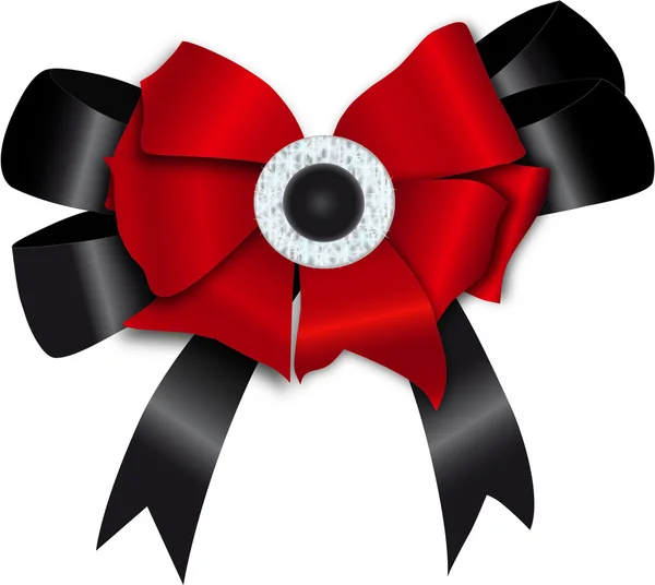 3D gerçekçi kırmızı ve siyah şerit yay