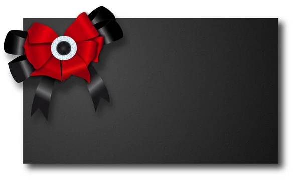 Μαύρο κενό χαρτί με κόκκινο τόξο — Διανυσματικό Αρχείο