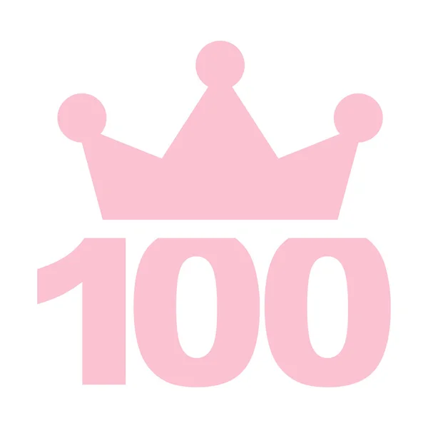 100 아이콘에 왕관을 100 — 스톡 벡터