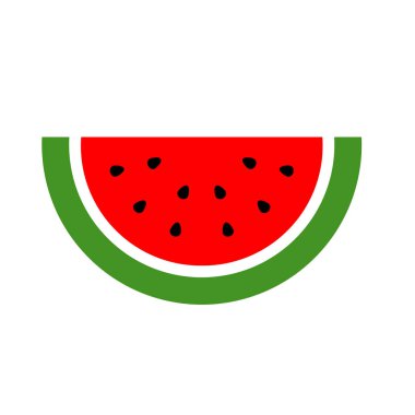 Yarım karpuz vektör çizimi beyaz arkaplanda izole