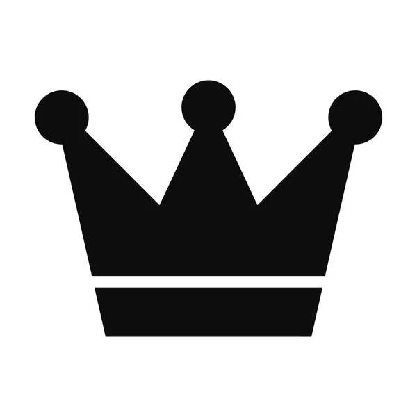 Platte Stijl Illustratie Van Een Koning Kroon Zwart Silhouet Pictogram — Stockvector
