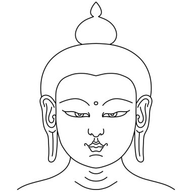 Buddha yüz çizgisi ölçeklenebilir vektör portresi