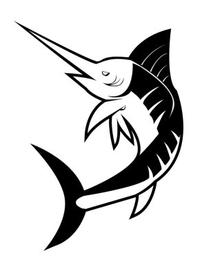 marlin balığı vektör çizim