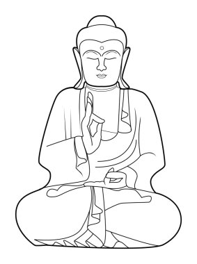 Buddha 'nın vektör illüstrasyonu