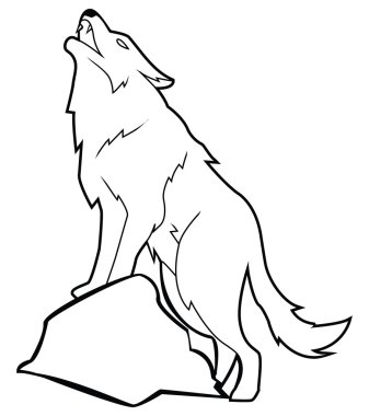 Vector illustration of wolf clipart