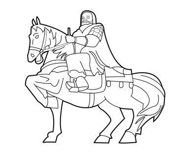 Vector illustration of Genghis Khan clipart
