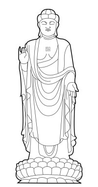 Buddha 'nın vektör illüstrasyonu