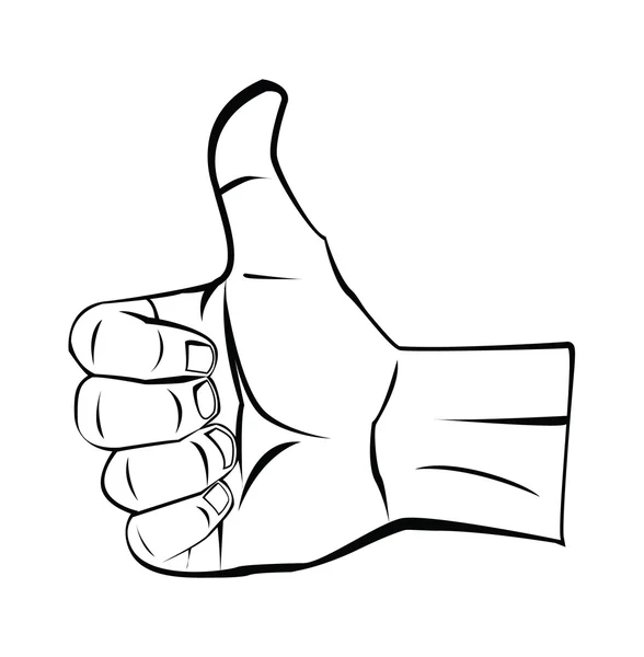 Vector illustration of thumb up hand — Stock Vector