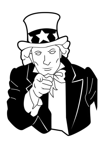 Vector illustration of uncle sam — Stock Vector