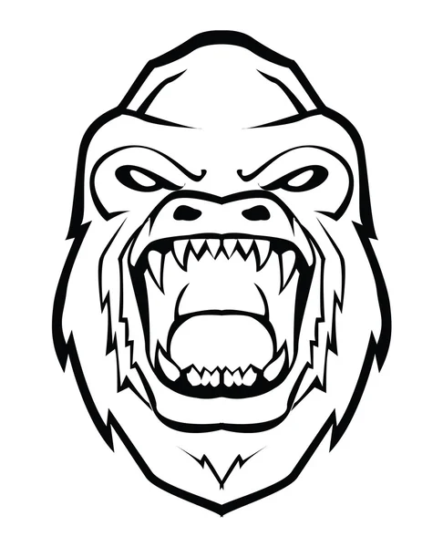 Vector illustration of gorilla face — Stock Vector