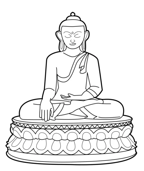 Vector illustration of buddha — Stock Vector