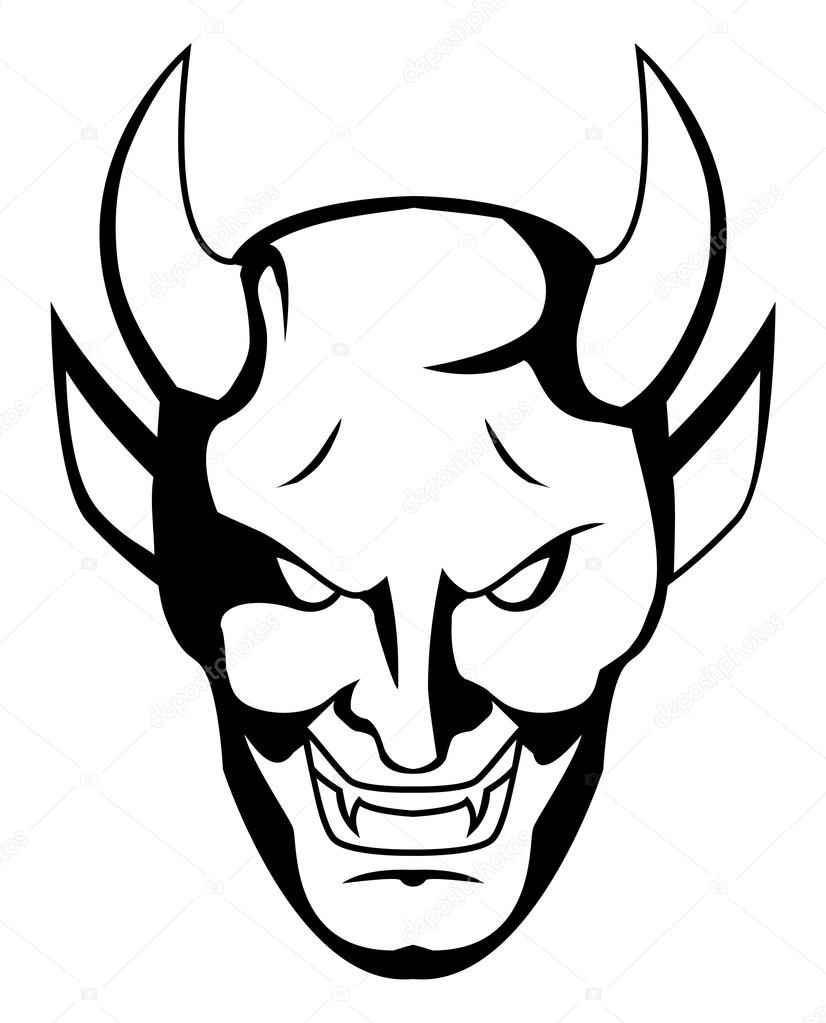 Vector illustration of demon face