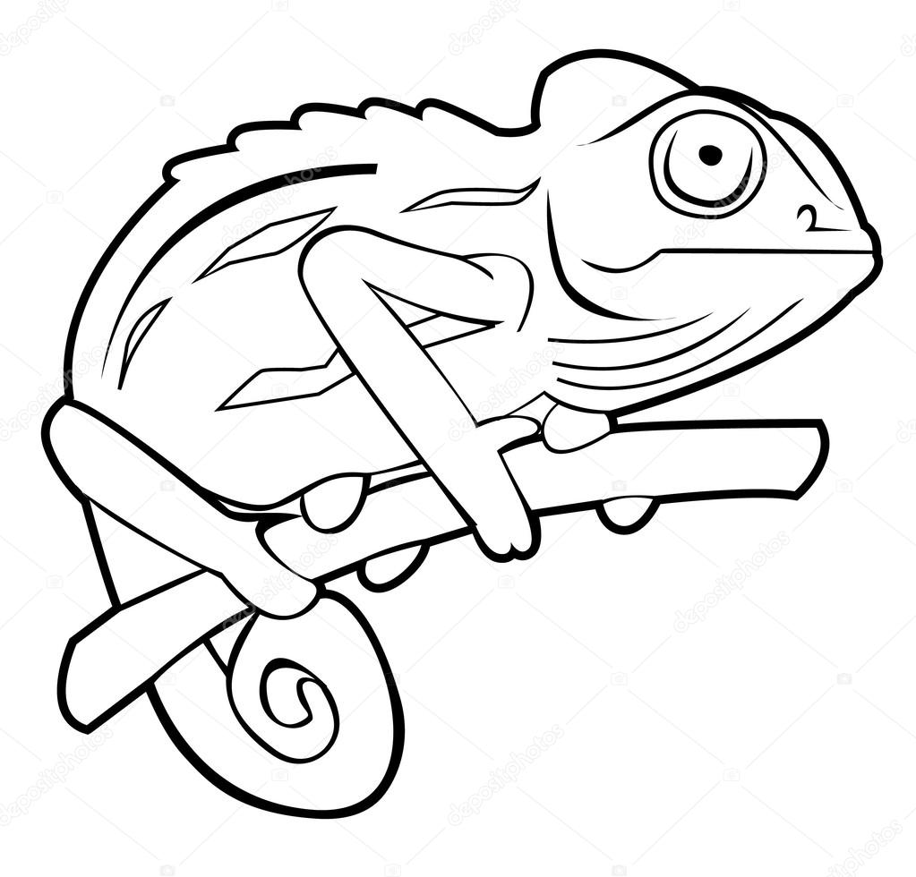 Vector illustration of chameleon — Stock Vector © indomercy2012 #35271099