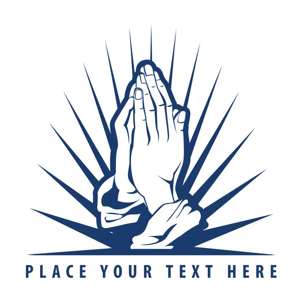 Illustratie van het bidden van de hand — Stockvector